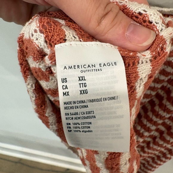American Eagle Outfitters Rust and Cream Striped Knit Tank Size XXL - Picture 5 of 5